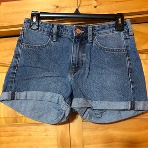 Denim medium wash jean shorts